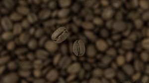 Preview wallpaper coffee, beans, blur, macro, brown