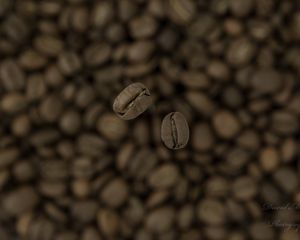 Preview wallpaper coffee, beans, blur, macro, brown