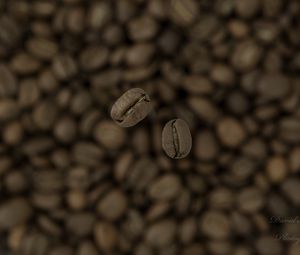 Preview wallpaper coffee, beans, blur, macro, brown