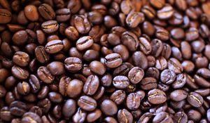Preview wallpaper coffee, beans, brown, macro, blur