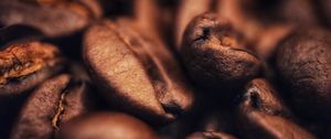 Preview wallpaper coffee, beans, brown, background, macro