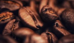 Preview wallpaper coffee, beans, brown, background, macro