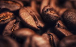 Preview wallpaper coffee, beans, brown, background, macro