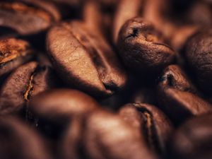 Preview wallpaper coffee, beans, brown, background, macro