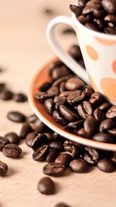 Preview wallpaper coffee, beans, caffeine, macro, cup