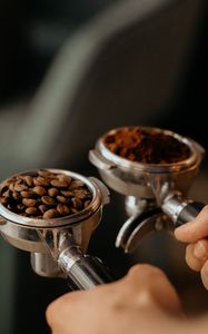 Preview wallpaper coffee beans, coffee, beans, hand