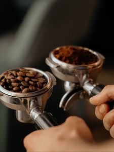 Preview wallpaper coffee beans, coffee, beans, hand