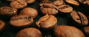 Preview wallpaper coffee beans, coffee, beans, roasting, brown, macro