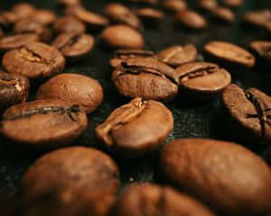 Preview wallpaper coffee beans, coffee, beans, roasting, brown, macro