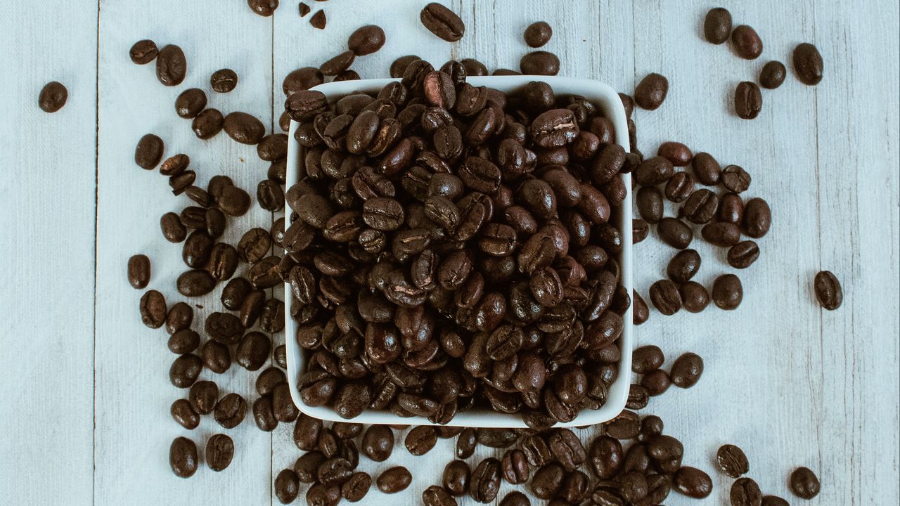 Wallpaper coffee beans, coffee, bowl