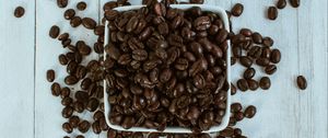 Preview wallpaper coffee beans, coffee, bowl