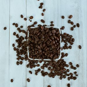 Preview wallpaper coffee beans, coffee, bowl
