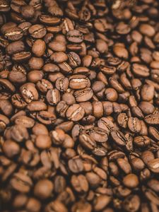 Preview wallpaper coffee beans, coffee, brown, grains, macro