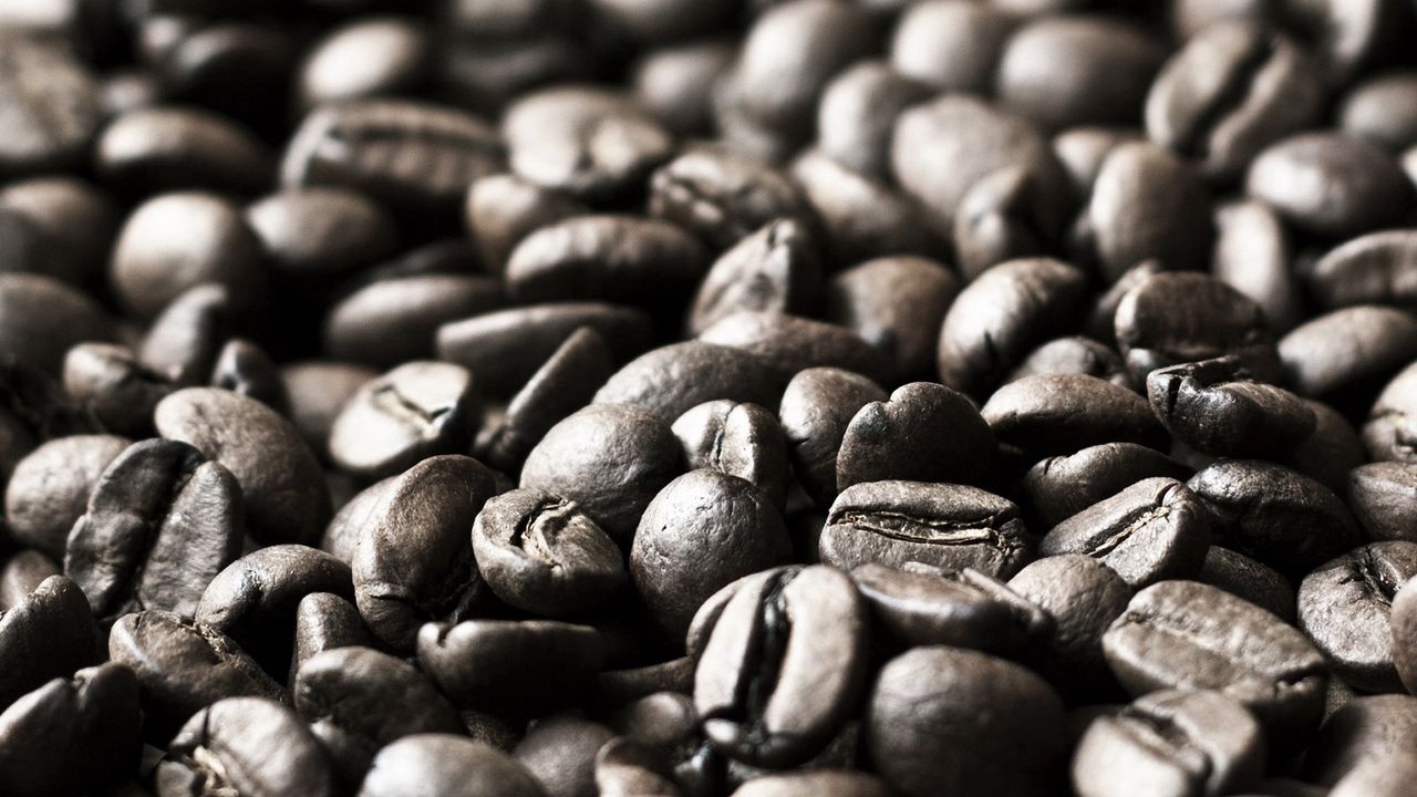 Wallpaper coffee beans, coffee, brown, dark