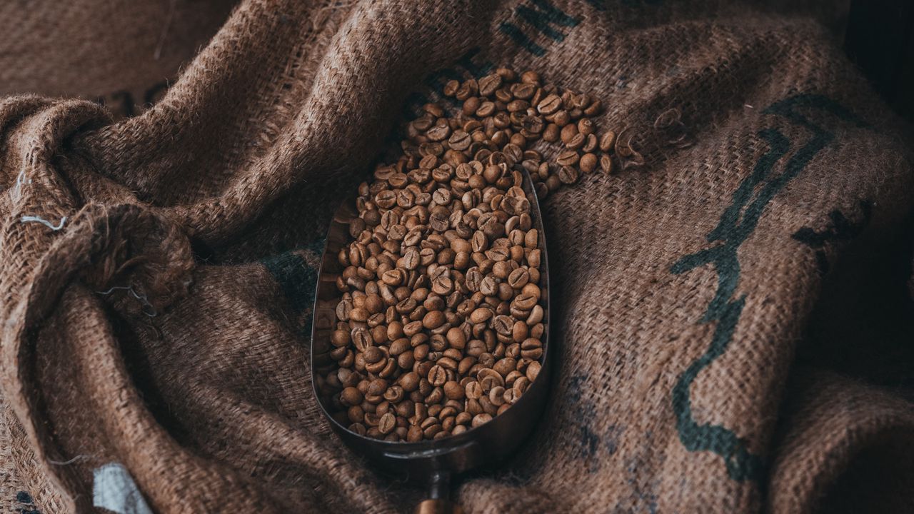 Wallpaper coffee beans, coffee, cloth, bag