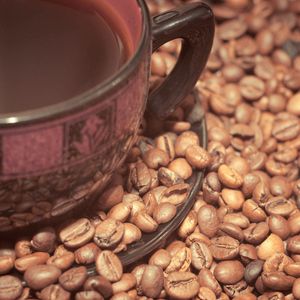 Preview wallpaper coffee beans, coffee, cup