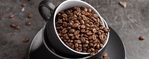 Preview wallpaper coffee beans, coffee, cup, chocolate