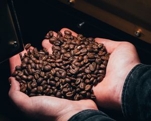 Preview wallpaper coffee beans, coffee, hands