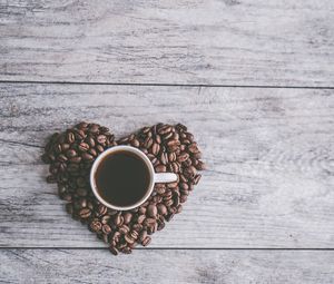 Preview wallpaper coffee beans, coffee, heart, love