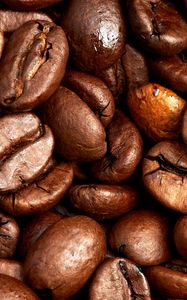 Preview wallpaper coffee beans, coffee, macro, grains, brown