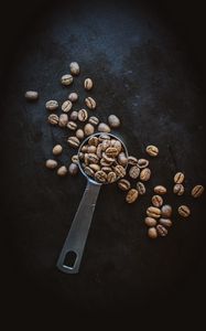 Preview wallpaper coffee beans, coffee, spoon