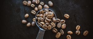 Preview wallpaper coffee beans, coffee, spoon