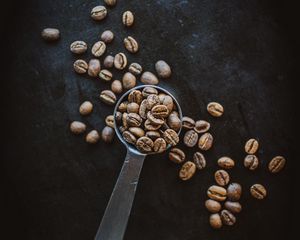 Preview wallpaper coffee beans, coffee, spoon