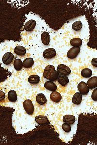 Preview wallpaper coffee beans, coffee, sugar, surface