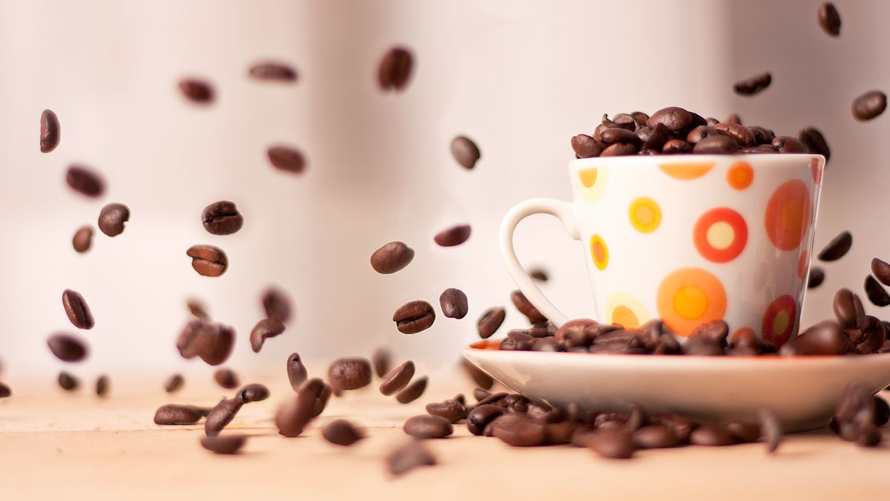 Wallpaper coffee, beans, cup, caffeine