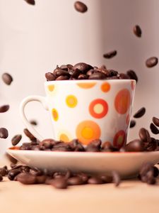 Preview wallpaper coffee, beans, cup, caffeine