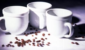 Preview wallpaper coffee beans, cups, food