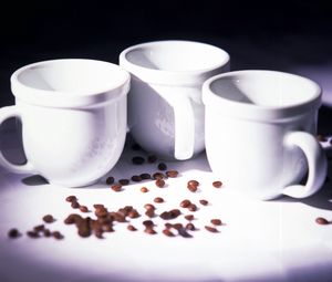 Preview wallpaper coffee beans, cups, food