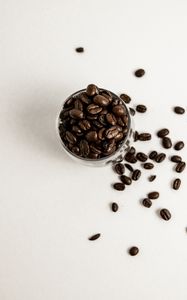 Preview wallpaper coffee, beans, glass, white