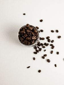 Preview wallpaper coffee, beans, glass, white