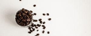 Preview wallpaper coffee, beans, glass, white