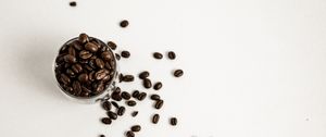 Preview wallpaper coffee, beans, glass, white