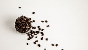 Preview wallpaper coffee, beans, glass, white