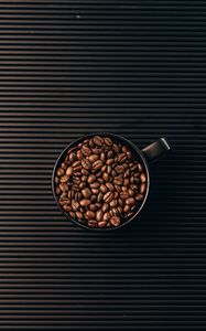 Preview wallpaper coffee beans, grains, coffee, cup, lines