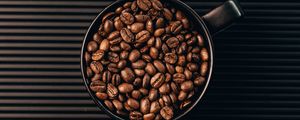 Preview wallpaper coffee beans, grains, coffee, cup, lines