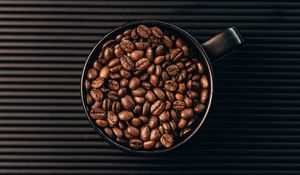 Preview wallpaper coffee beans, grains, coffee, cup, lines