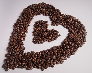 Preview wallpaper coffee, beans, heart, love