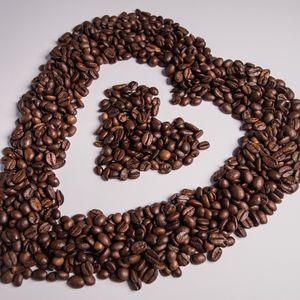 Preview wallpaper coffee, beans, heart, love