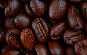 Preview wallpaper coffee, beans, macro, brown, glare