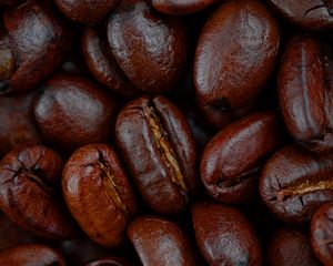 Preview wallpaper coffee, beans, macro, brown, glare