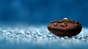 Preview wallpaper coffee beans, water, liquid, droplets, wet