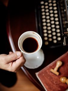 Preview wallpaper coffee, black coffee, cup, drink, hand