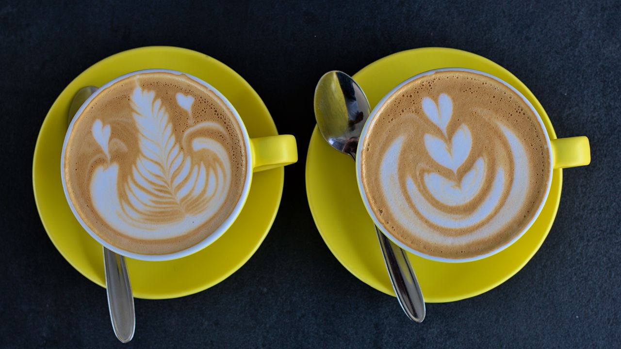 Wallpaper coffee, cappuccino, cup, drink, pattern, foam