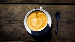 Preview wallpaper coffee, cappuccino, cup, drink, food, heart