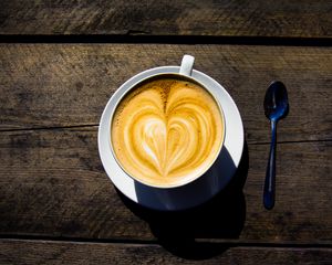 Preview wallpaper coffee, cappuccino, cup, drink, food, heart