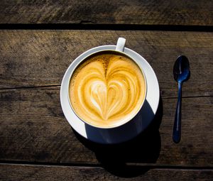 Preview wallpaper coffee, cappuccino, cup, drink, food, heart
